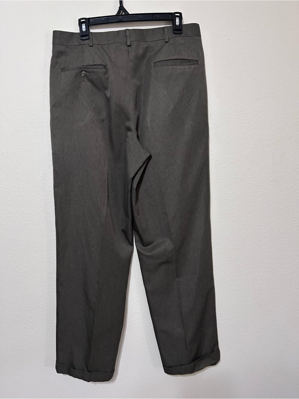 Farah Mens 34x32 Gray Pleated Front Cuffed Hem Dress Pants Trousers - Picture 5 of 8